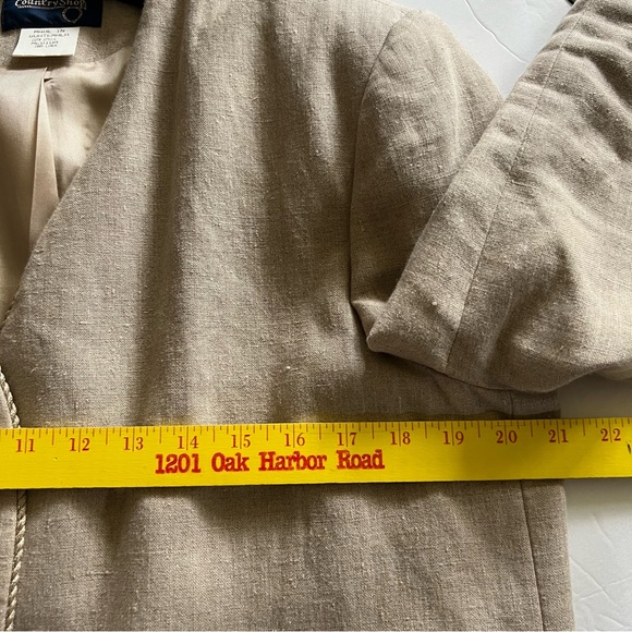 COPY - Linen Blazer Women’s Size Medium Tan Pockets - Picture 8 of 14